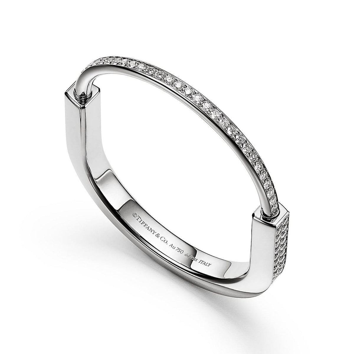 Tiff Lock Bangle Full Pave Diamonds Bracelet