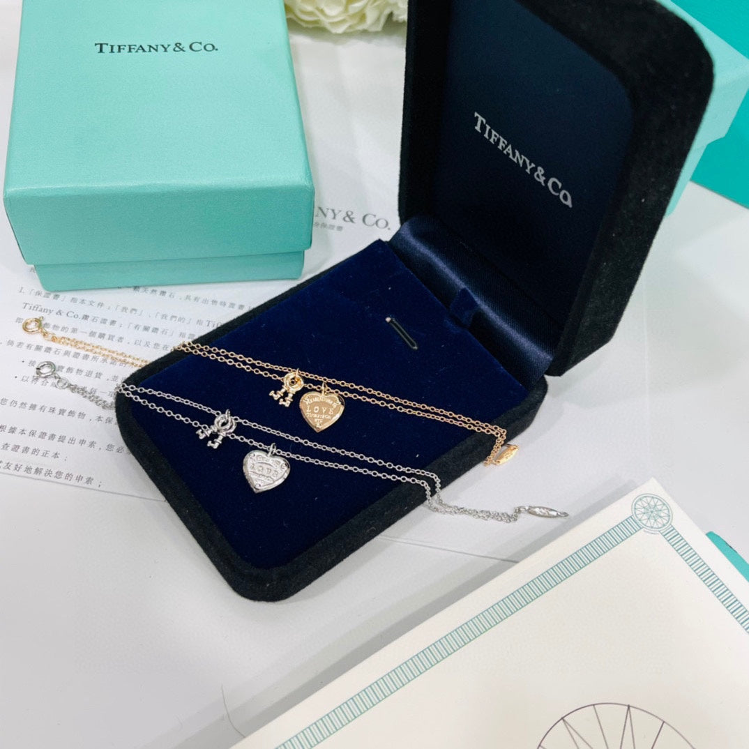 Tiff Heart Tag Key Bracelet