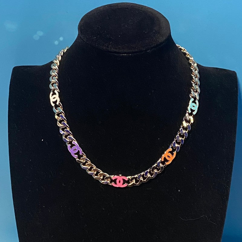 CC Color Logo Gold Necklace