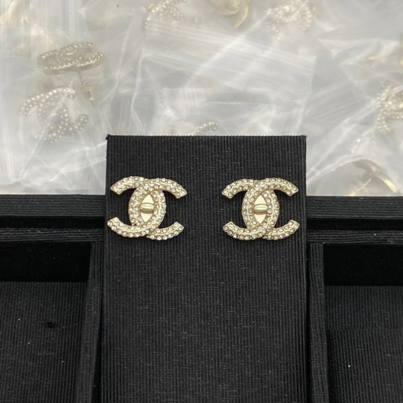 CC Diamond Logo Earrings