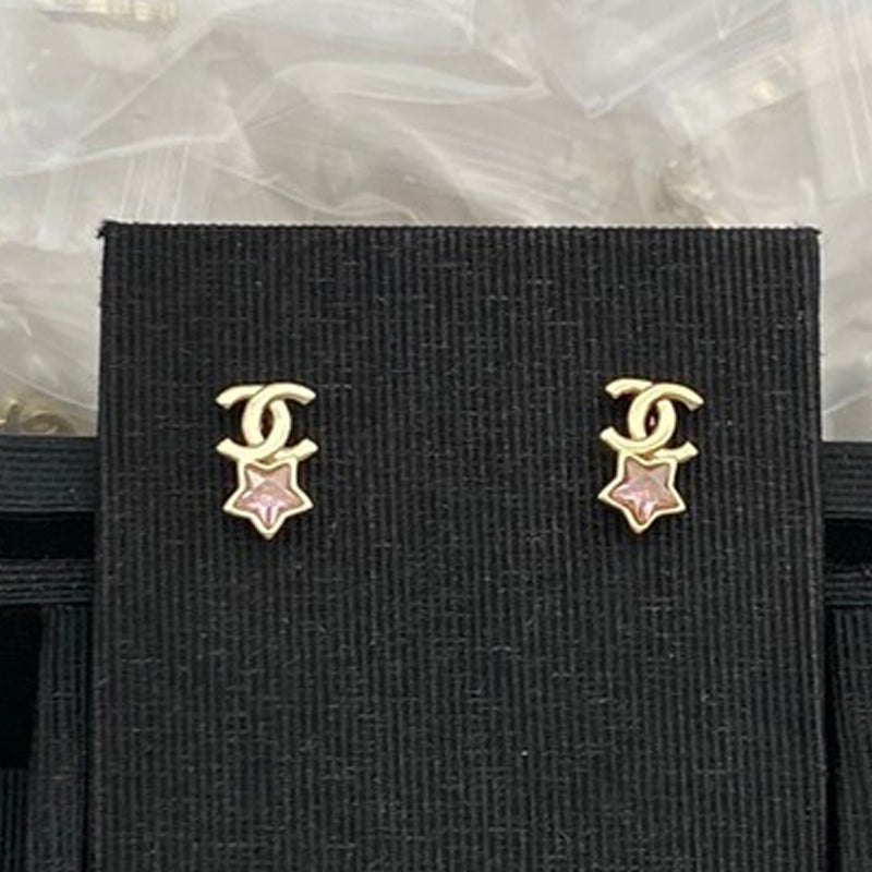 CC Pink Crystal Star Earrings
