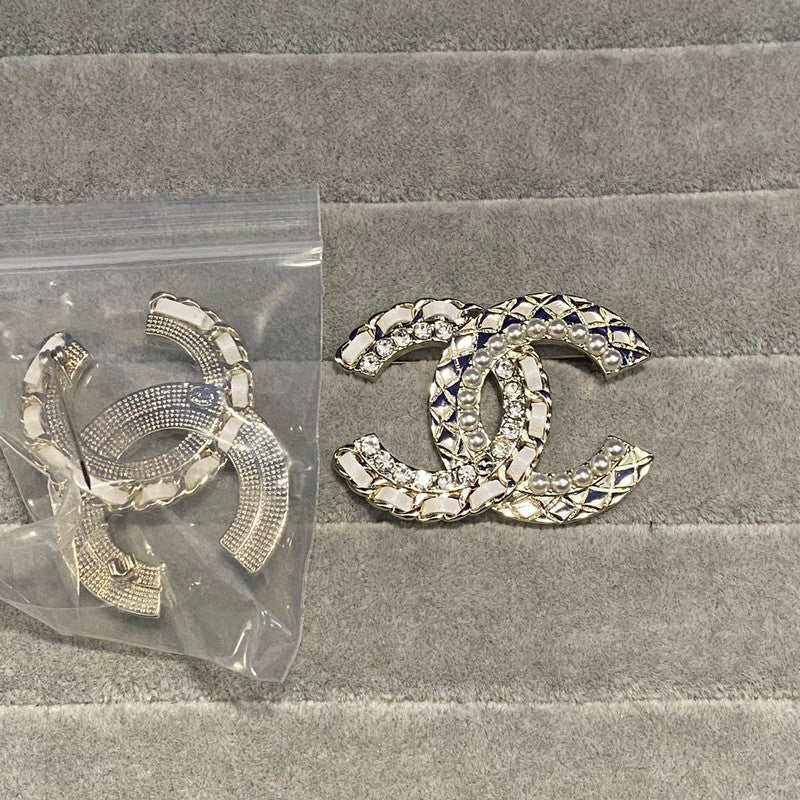 CC Pave Diamond Gold Brooch