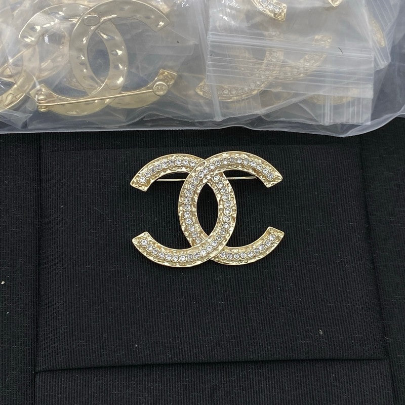 CC Full Diamond Gold Brooch
