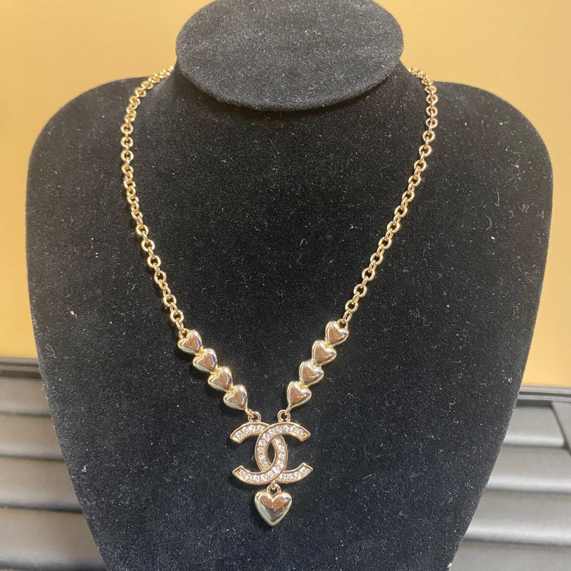 CC Heart Chain Diamond Logo Necklace
