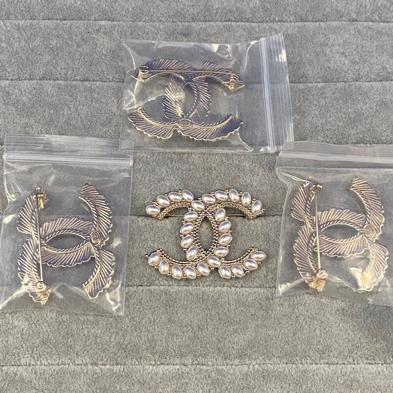 CC Pearls Gold Brooch