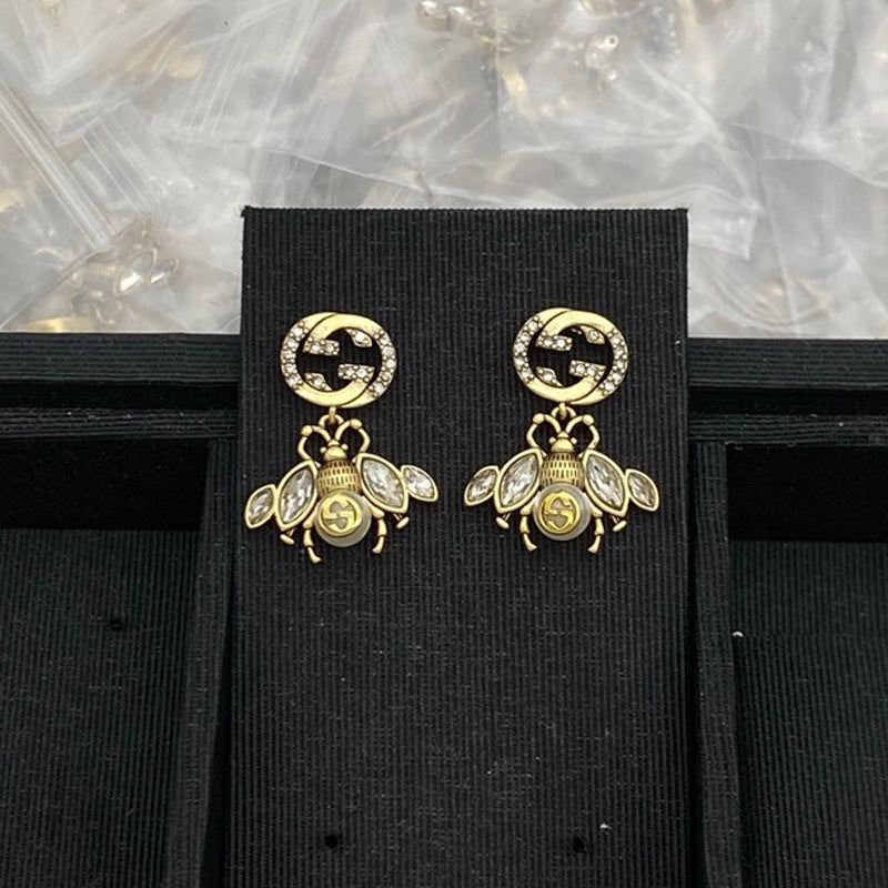 GG Bee Drop Diamond Earrings