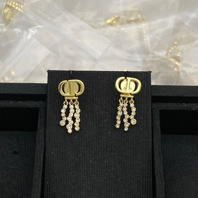 CD Diamind Tassel Earrings