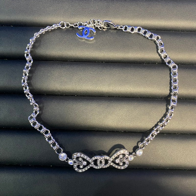 CC Bow Tie Pave Diamond Necklace
