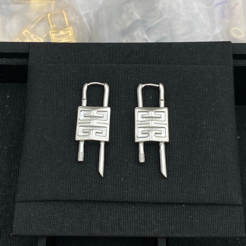 Given Lock Gold Earrings