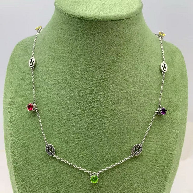 GG Interlocking G Color Crystal Necklace