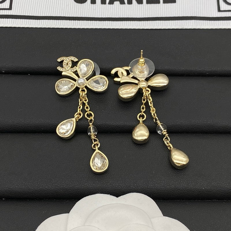 CC Crystal Drop Gold Earrings