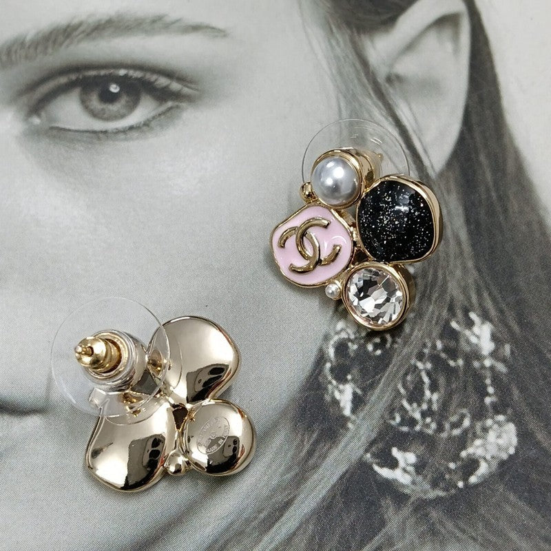 CC Black & Pink Crystal Earrings