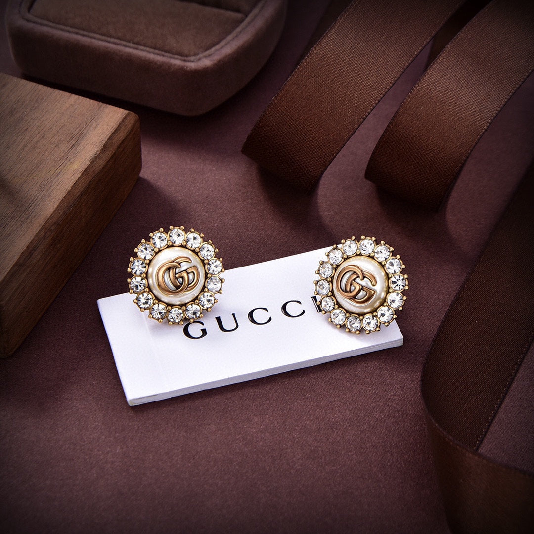 GG Flower Crystals Earrings