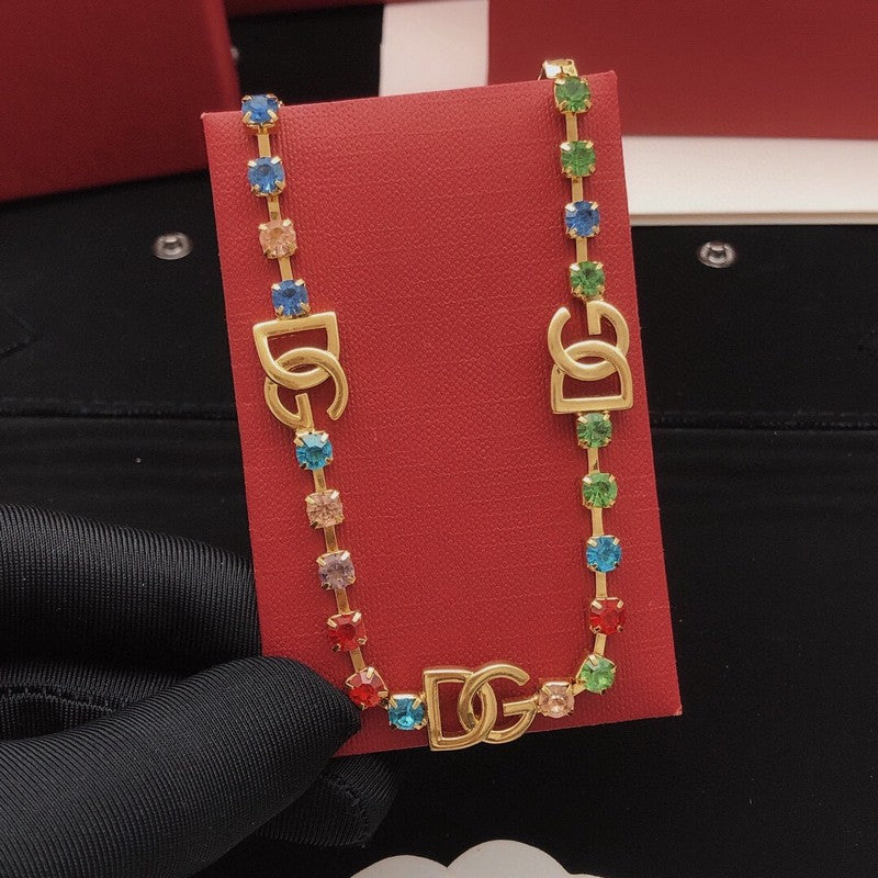 DG Color Crystal Gold Necklace