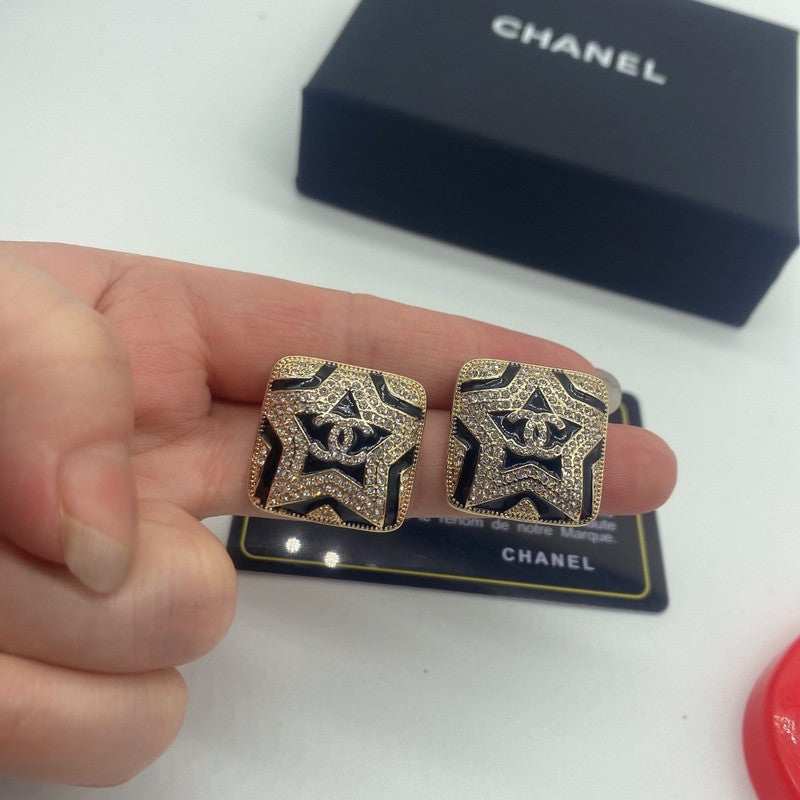 CC Black Star Diamond Earrings