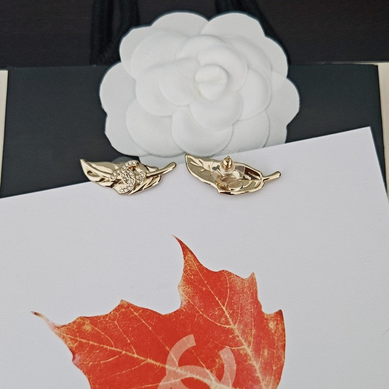 CC Diamond Leaf Earrings
