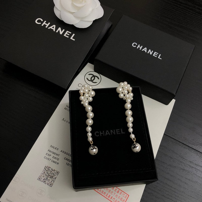 CC Long Pearls Earrings