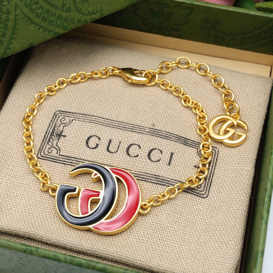GG Pink & Black Logo Bracelet