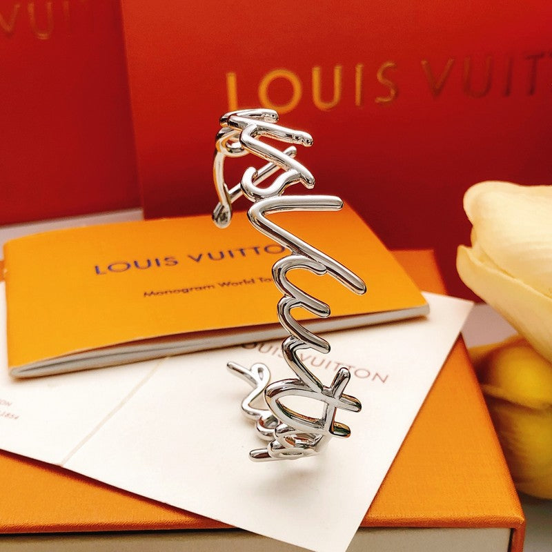 Louis Script Gold Cuff Bracelet
