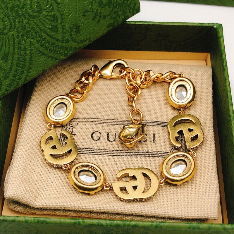 GG Crystal Gold Chain Bracelet