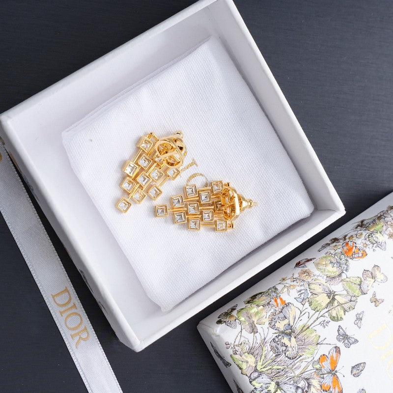CD Crystal Tassel Earrings