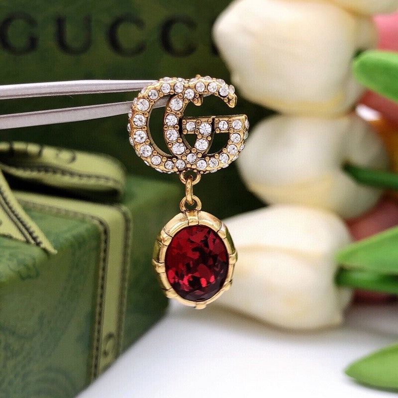 GG Red Crystal Earrings
