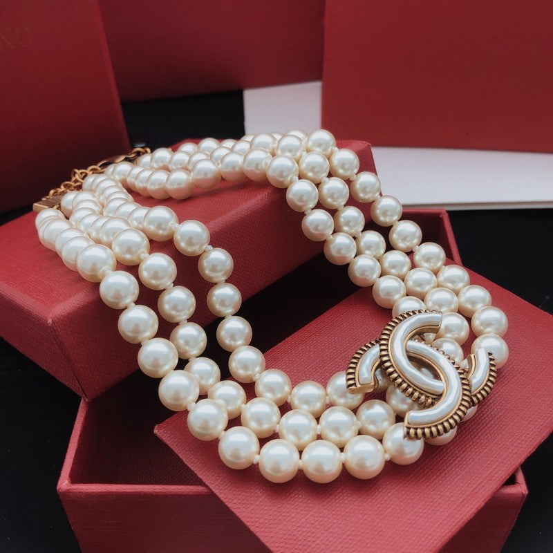 CC Pearls Choker Necklace