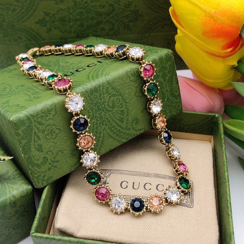 GG Color Crystal Gold Necklace