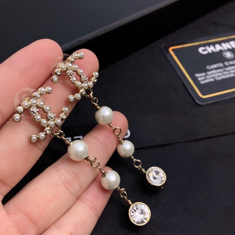 CC Crystal Long Earrings