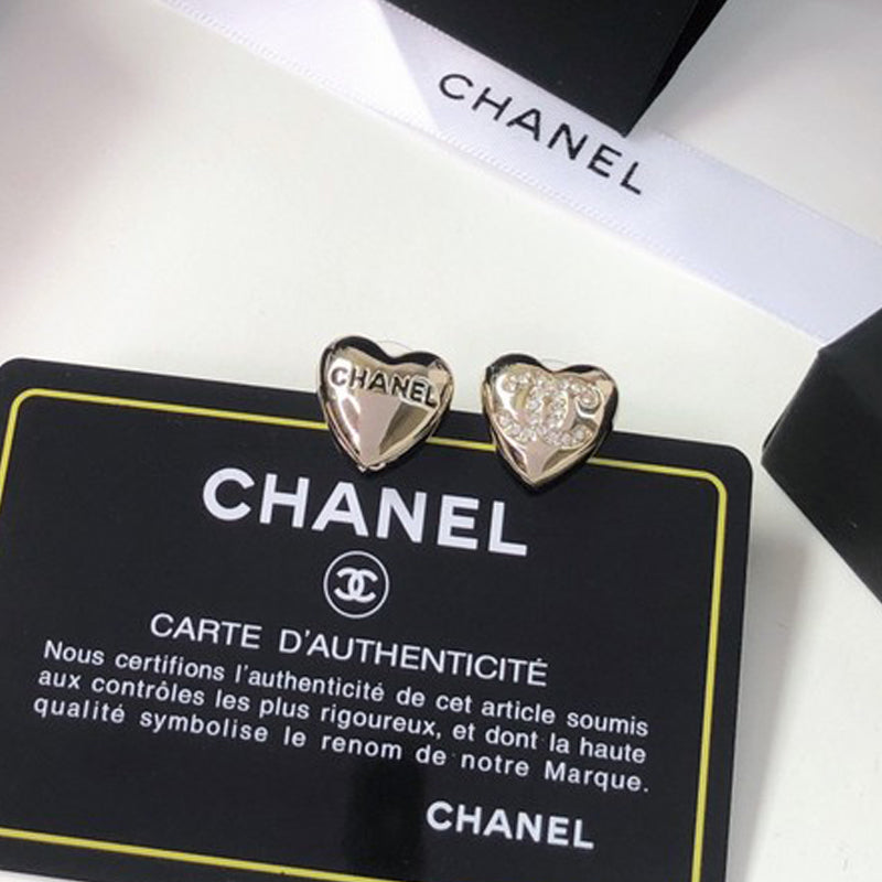 CC Diamond Heart Earrings