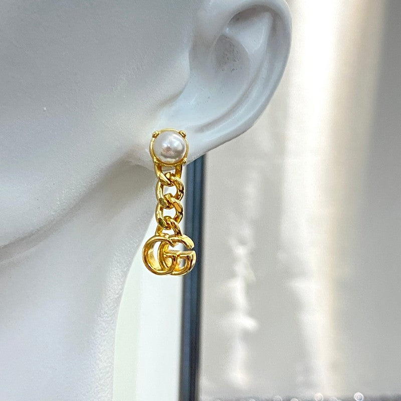 GG Pearl Chain Earrings