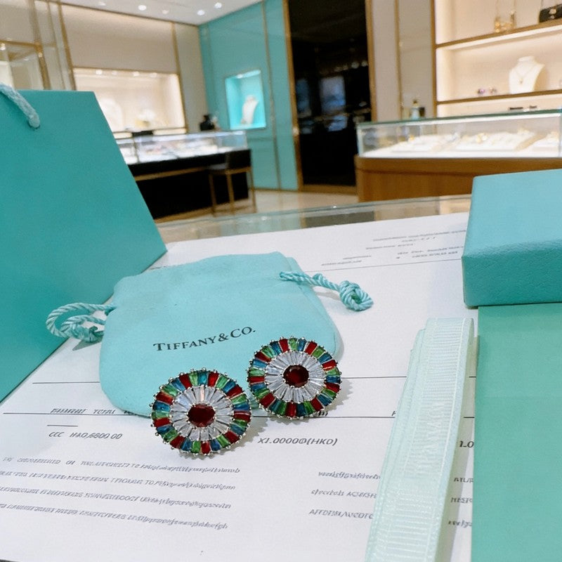T Color Crystal Earrings