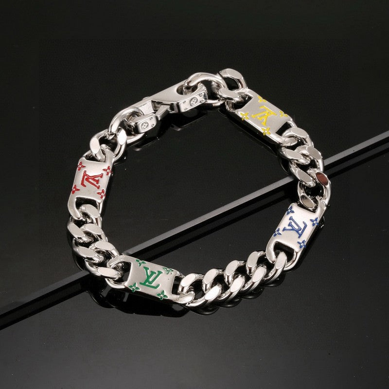 Louis Monogram Color Logo Chain Bracelet