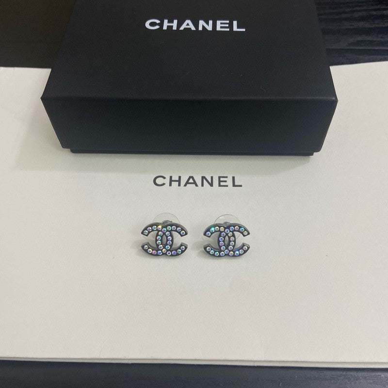 CC Color Diamond Black Earrings