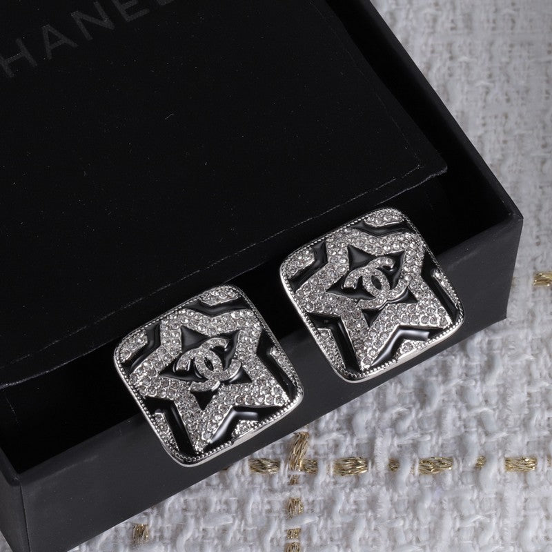 CC Black & White Diamond Earrings