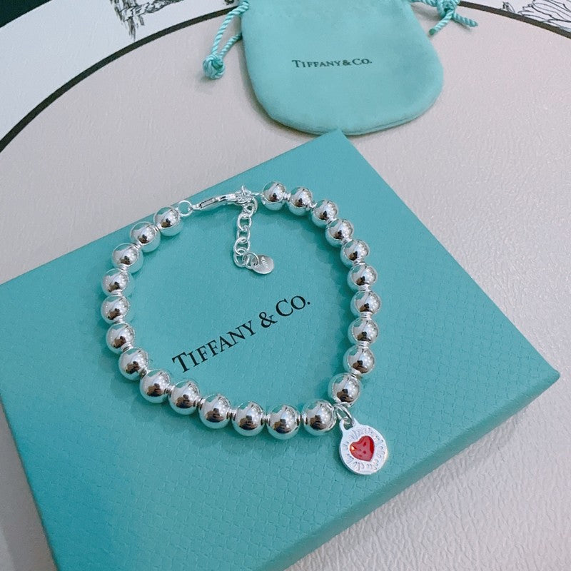 Return to Tiffany Red Heart Bead Bracelet