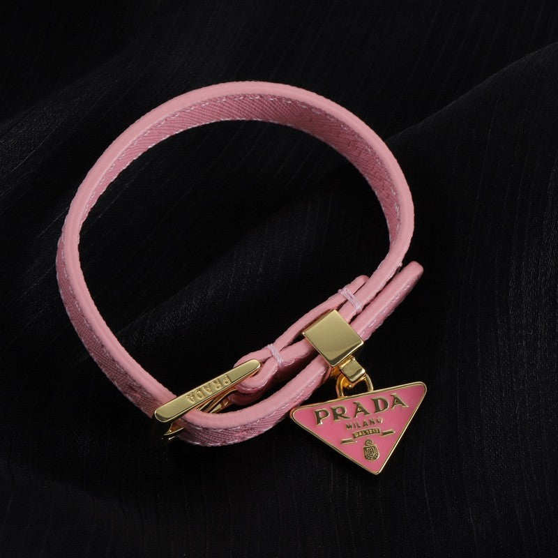 Pra Pink Leather Bracelet