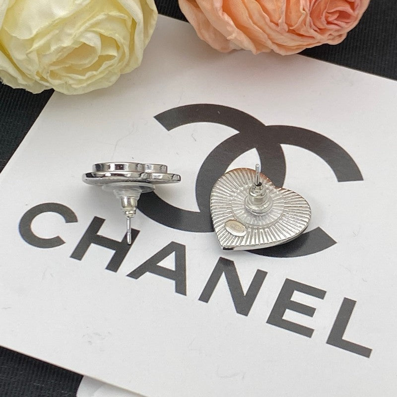 CC Black & Red Heart Gold Earrings