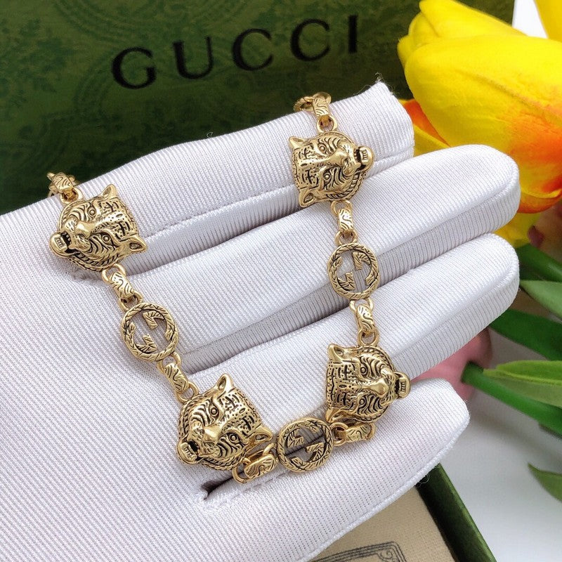 GG Tiger Gold Chain Bracelet