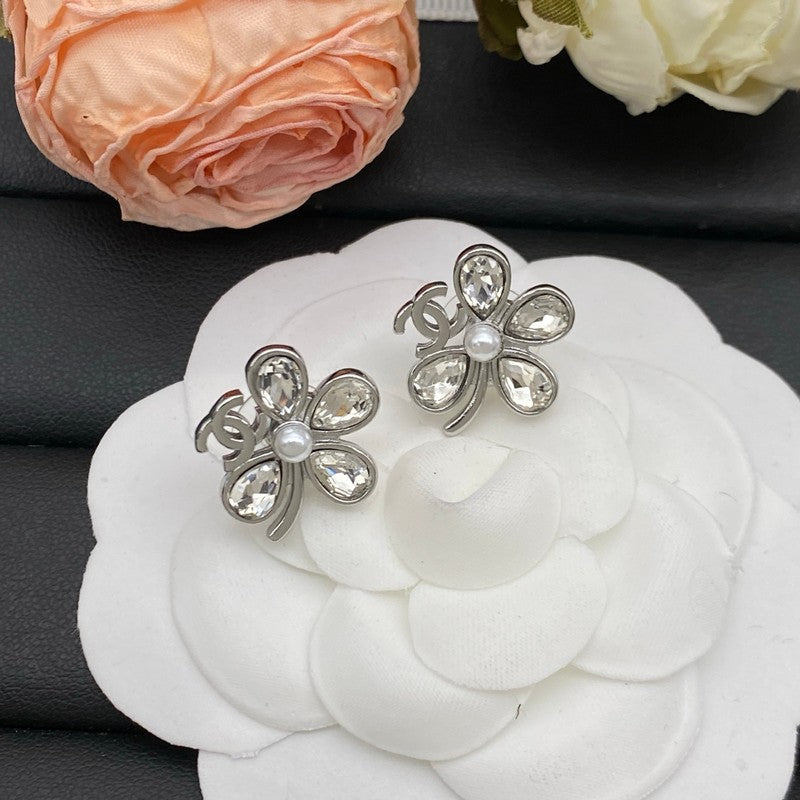 CC Flower Crystal Earrings