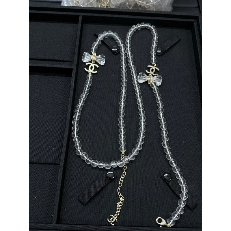 CC Transparent Beads Long Necklace