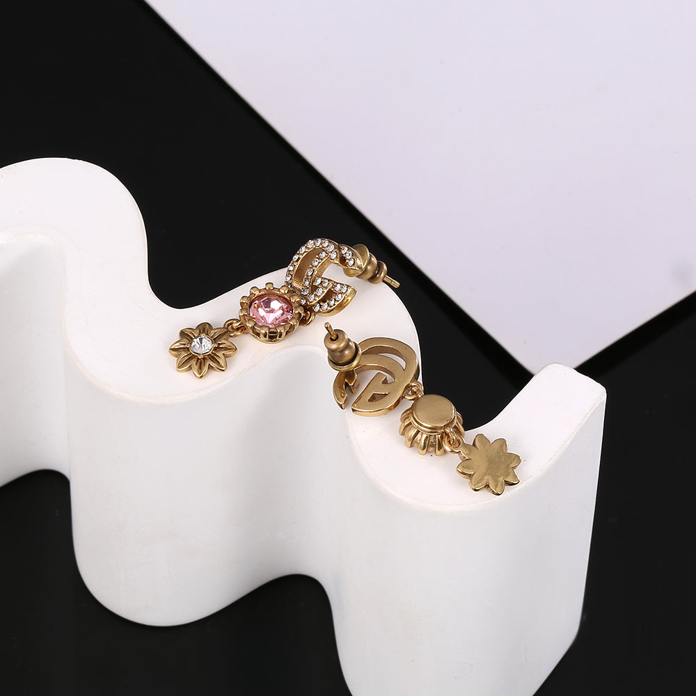 GG Flower Crystal Earrings