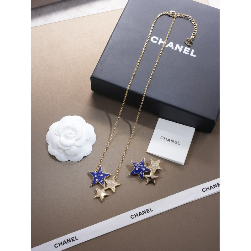 CC Blue Star Gold Necklace