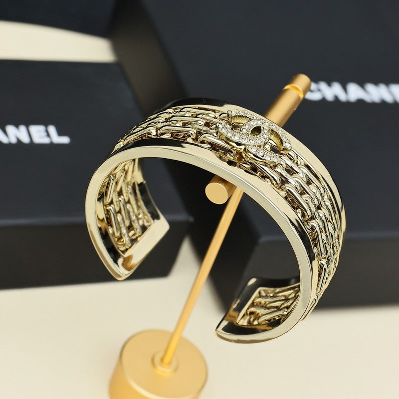 CC Diamond Wide Cuff Bracelet