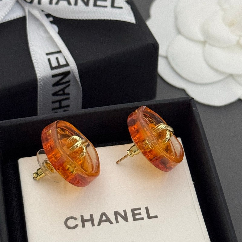CC Orange Resin Earrings