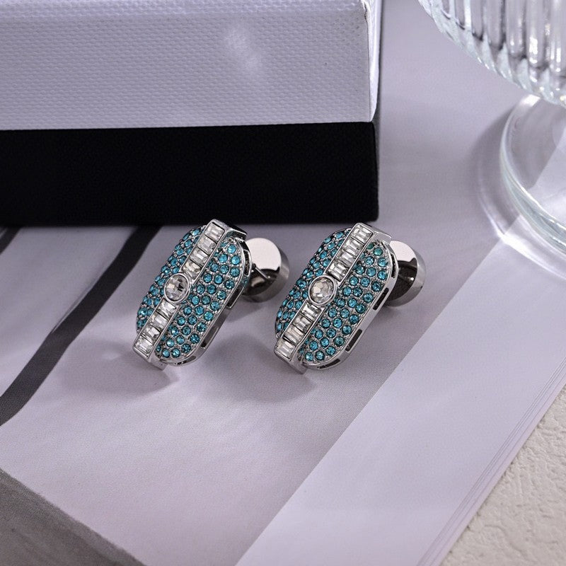 Miu Green Crystals Earrings