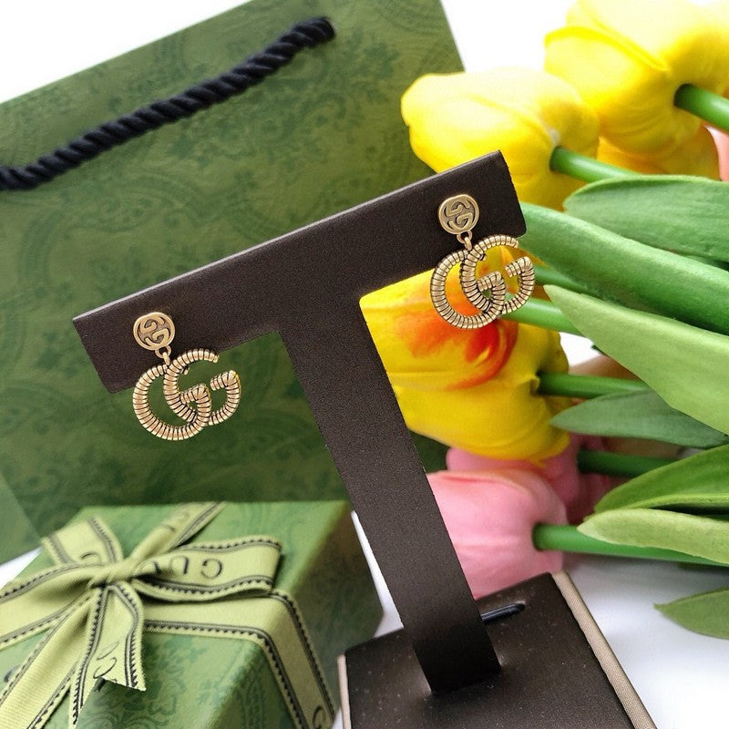GG Twist Drop Gold Earrings