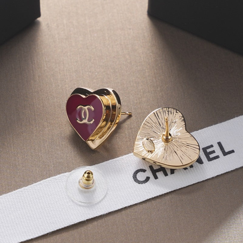 CC Black & Red Heart Earrings