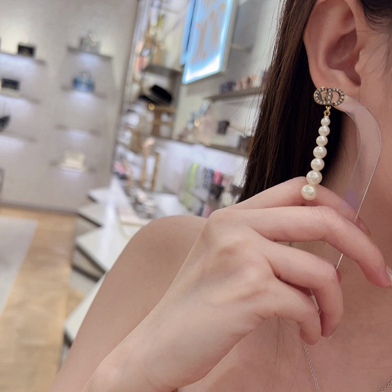 CD Long Pearls Earrings