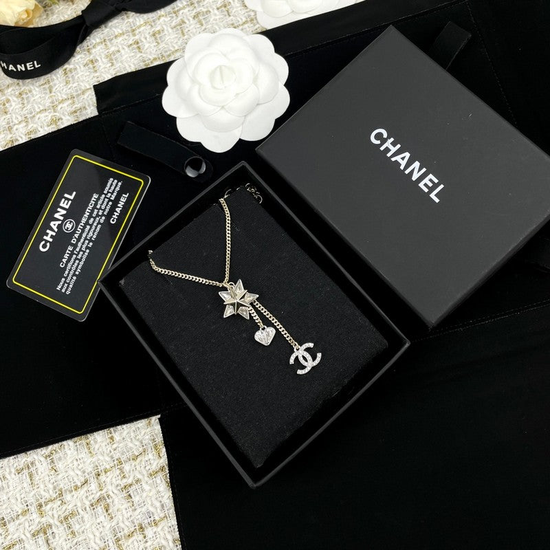 CC Heart & Star Crystal Necklace